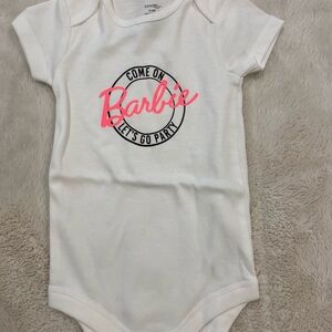 Custom White and Pink Barbie Kids Bodysuit
